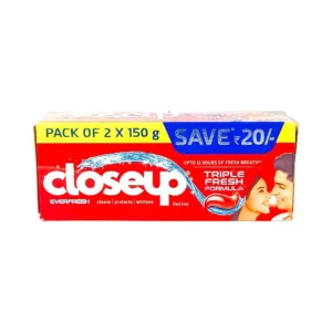 Closeup-everfresh-2-x-150g-triple-fresh-formula-upto-12-hours-of-fresh-breath-cleans-protects-whitens-redhot-pack-of-2-x-150g-save-₹20-₹200