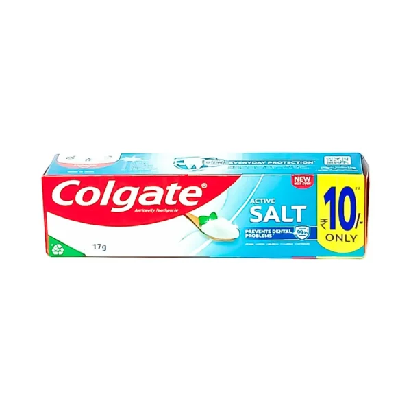 Colgate active salt 17g, prevents dental problems fight 99.9% germs, anticavity toothpaste, new best ever, ₹10 only