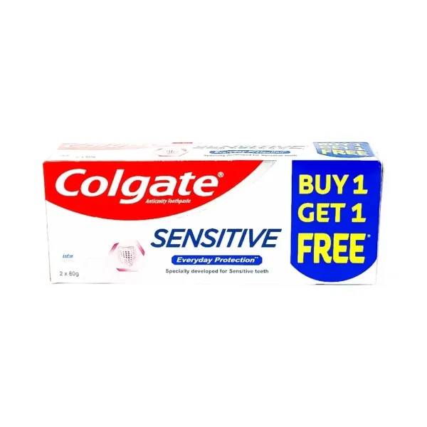 Colgate sensitive 80g + 80g free =160g, buy 1 get 1 free, everyday protection, specially developed for sensitive teeth, ₹195