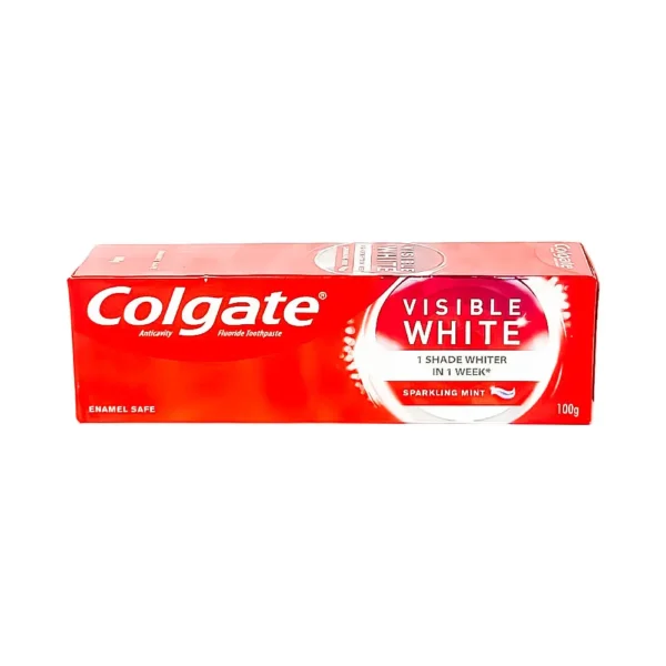 Colgate visible white 100g, 1 shade whiter in 1 week, sparkling mint, anticavity fluoride toothpaste, enamel safe, ₹149