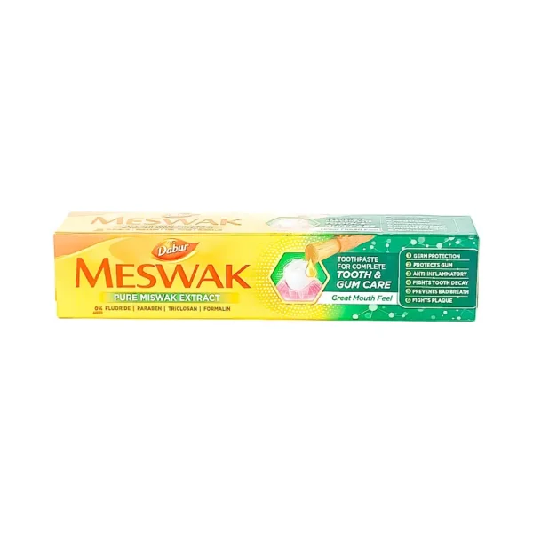 Dabur Meswak 100g, pure miswak extract, 0% added fluoride parabens triclosan formalin, toothpaste for complete tooth & gumcare great mouth feel, ₹70