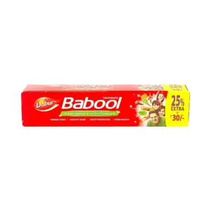 Dabur babool toothpaste 70g + 20g extra = 90g, 25% extra, subah babool ki to din tumahara, strong teeth healthy gums cavity protection fresh breath, ₹30