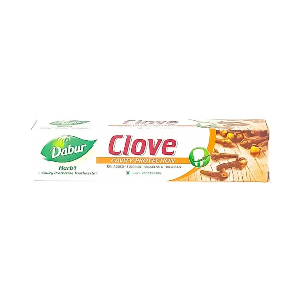 Dabur herbl clove cavity protection 45g, cavity protection toothpaste, 0% added fluoride & parabens 100% vegetarian, ₹20