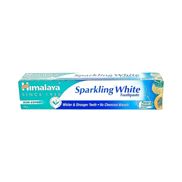 Himalaya sparkling white toothpaste 150g, gum expert whiter & stronger teeth no chemical bleach, papaya & pineapple enzymes, ₹95