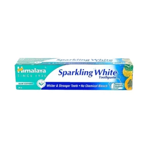 Himalaya sparkling white toothpaste 80g, gum expert whiter & stronger teeth no chemical bleach, papaya & pineapple enzymes, ₹60