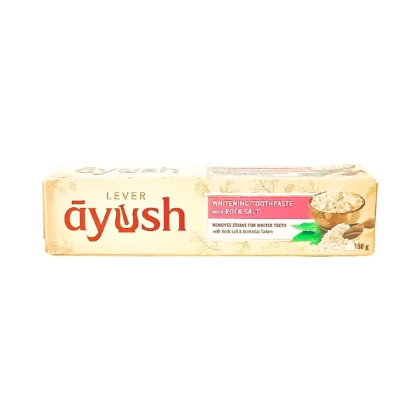 Lever ayush 150g, whitening toothpaste with rock salt, removes stains for whiter teeth with rock salt & arimedas tailam ₹105