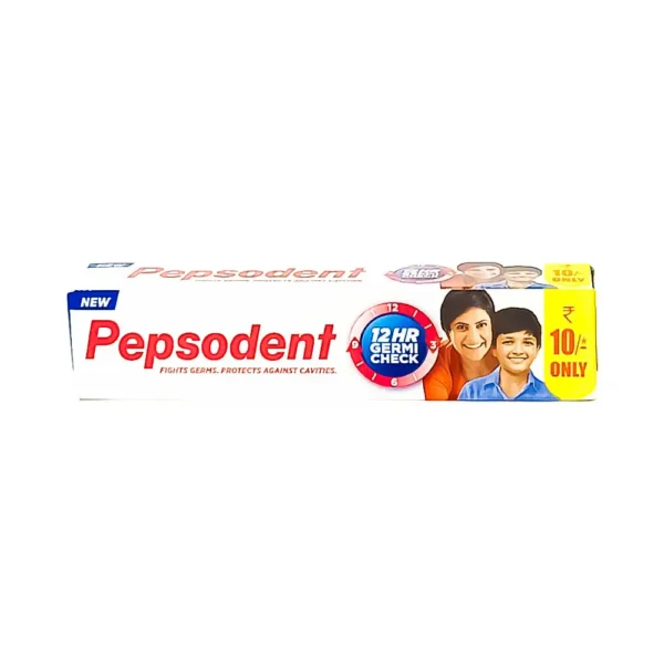 New pepsodent, fights germs, protects against cavities, 12hr germi check ₹10 only 17g