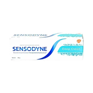 Sensodyne deep clean 40g, daily sensitivity protection + strong teeth & healthy gums, dentist recommended brand, ₹95