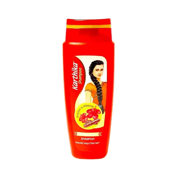 Karthika shampoo 175ml, shikakai & hibiscus hair fall shield shampoo naturally long & thick hair, ₹112