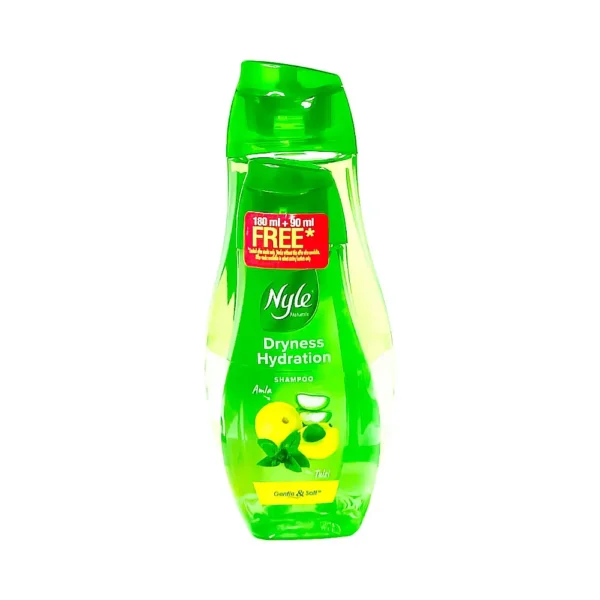 Nyle naturals dryness hydration shampoo 180ml + 90ml free, amla tulsi gentle & soft, ₹105