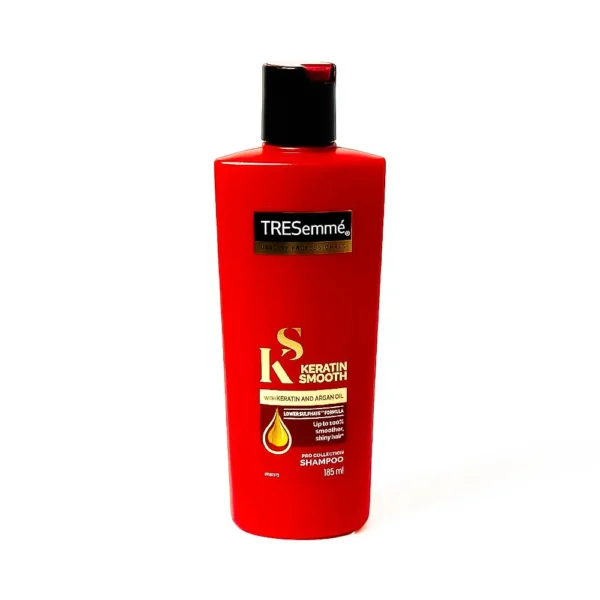 Tresemme keratin smooth shampoo 185ml, with keratin and argan oil lower sulphate formula up to 100% smoother shiny hair pro collection shampoo used by professionals, ₹190